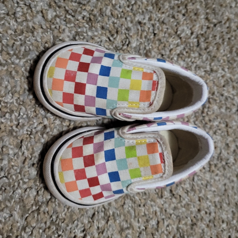 Rainbow checkered vans
